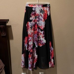 Women’s Floral Black Skirt Long Black Maxi Skirt Medium Black Skirt Size Medium